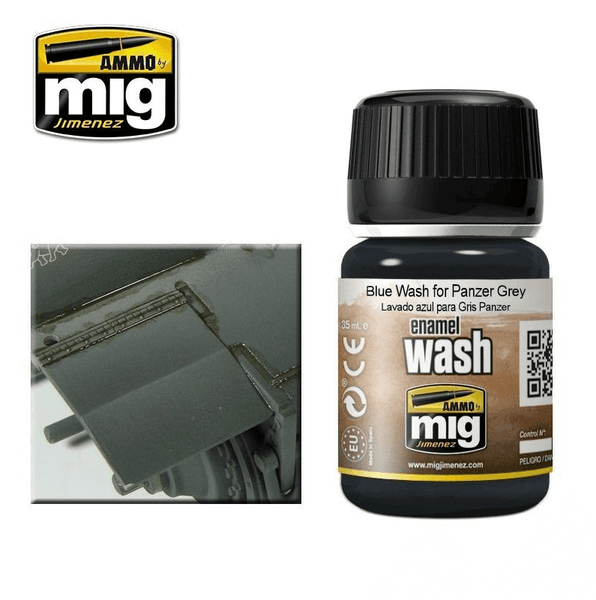 Ammo by MIG Enamel Washes Blue Wash for Panzer Grey 35ml - Gap Games