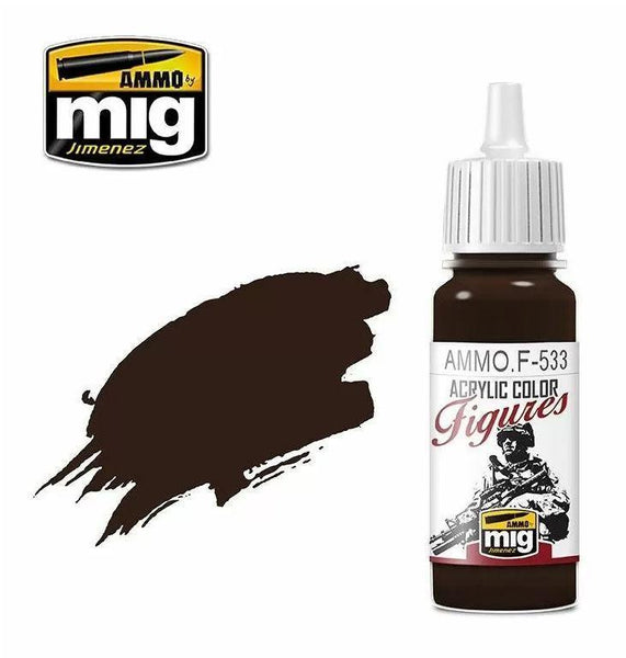 Ammo by MIG Figures Paints Dark Brown 17ml - Gap Games