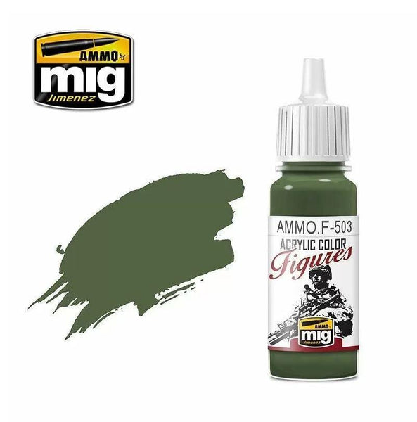 Ammo by MIG Figures Paints Dark Olive Green 17ml - Gap Games