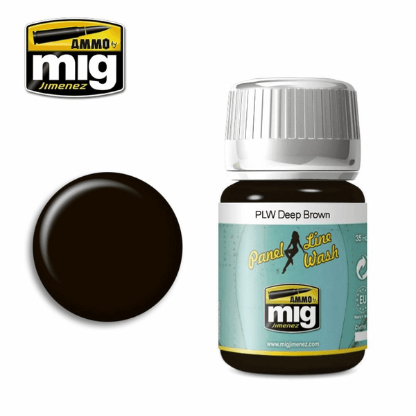 Ammo by MIG Panel Line Wash Deep Brown 35ml - Gap Games
