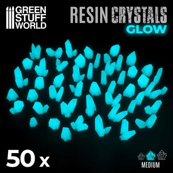 Aqua Turquoise Glow Resin Crystals - Medium - Gap Games