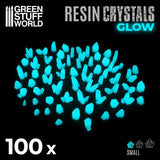 Aqua Turquoise Glow Resin Crystals - Small - Gap Games