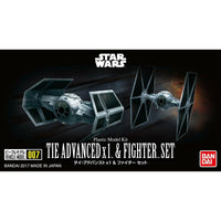 Bandai - STAR WARS VEHICLE MODEL 007 TIE ADVANCED x 1 & FIGHTER SET - Gap Games