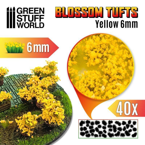 Blossom Tufts - 6mm Self-Adhesive Yellow - Gap Games