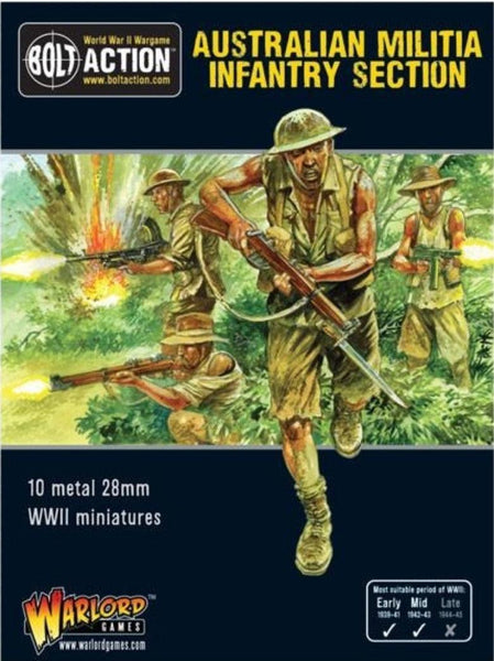 Bolt Action - Australian Militia Infantry Section Pacific Box - Gap Games