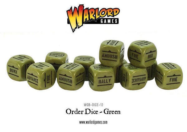 Bolt Action - Order Dice pack - Green - Gap Games