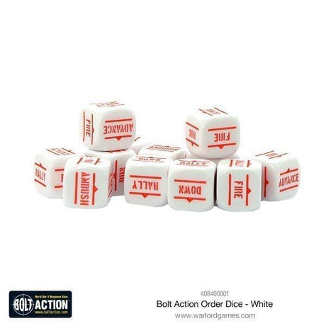 Bolt Action - Order Dice pack - White - Gap Games
