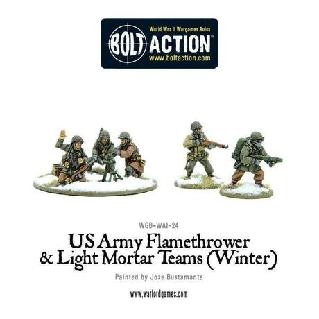 Bolt Action - US Army Flamethrower & Light Mortar teams (Winter) - Gap Games