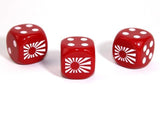 Chessex D6 Dice Axis and Allies Japan d6 Blank 1 Face Opaque Red/white x 1 - Gap Games