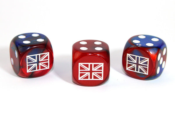 Chessex Specialty Dice Set - Axis and Allies United Kingdom Blank 1 Face Gemini Blue-Red x 1