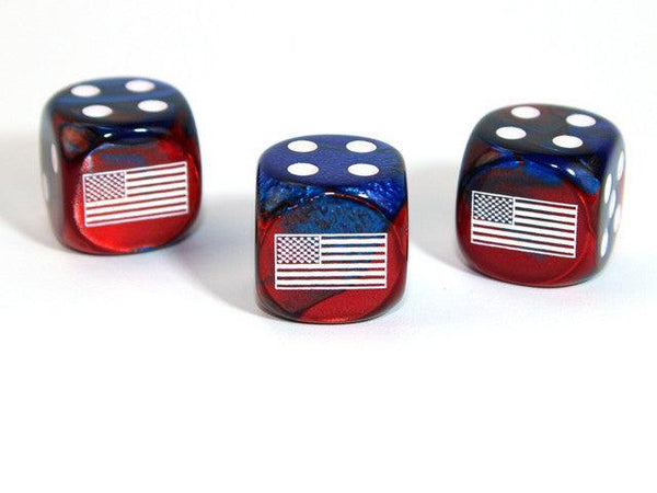 Chessex Specialty Dice Set - Axis and Allies United States Blank 1 Face Gemini x 1 - Gap Games