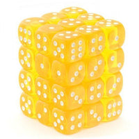 CHX 23802 Translucent 12mm d6 Yellow/White Block (36) - Gap Games