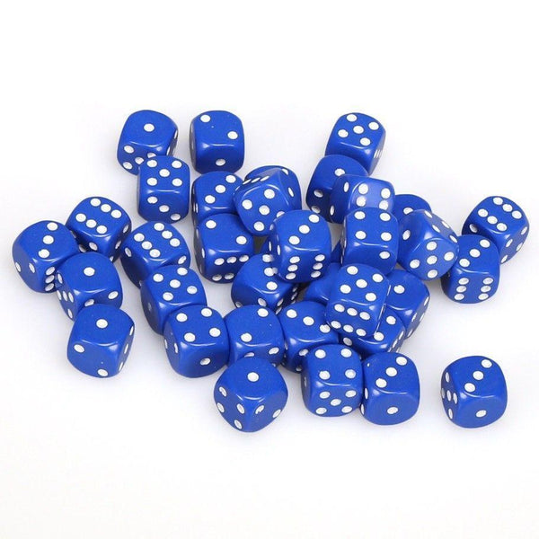 CHX 25806 Opaque 12mm d6 Blue/White Block (36) - Gap Games