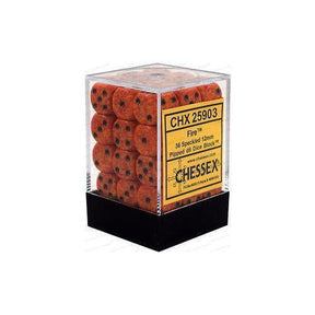 CHX 25903 Speckled 12mm d6 Fire Block (36) - Gap Games