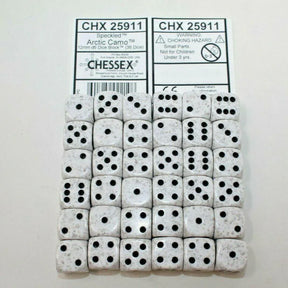 CHX 25911 Speckled 12mm d6 Arctic Camo Block (36) - Gap Games