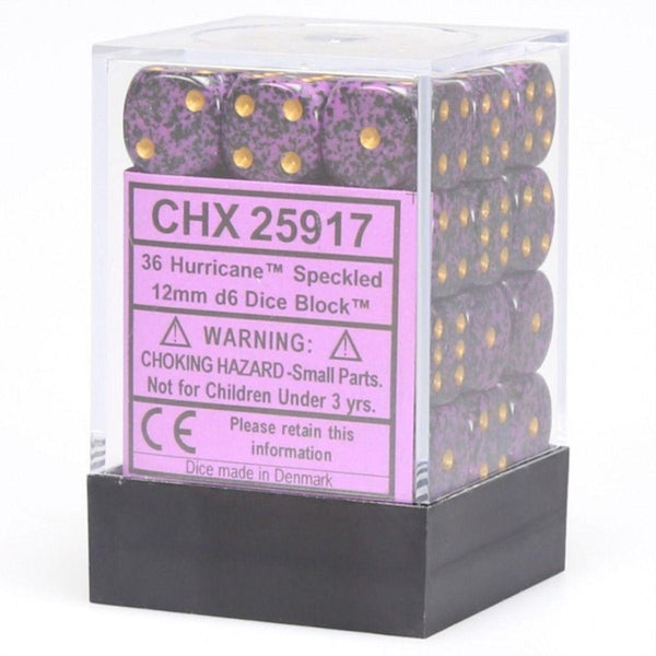 CHX 25917 Speckled 12mm d6 Hurricane Block (36) - Gap Games