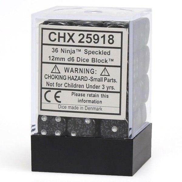 CHX 25918 Speckled 12mm d6 Ninja Block (36) - Gap Games