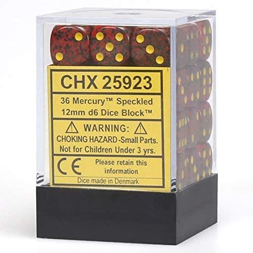 CHX 25923 Speckled 12mm d6 Mercury Block (36) - Gap Games