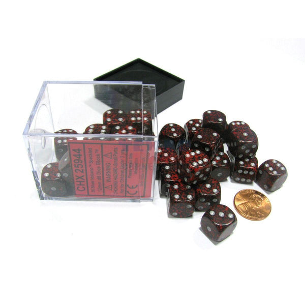 CHX 25944 Speckled 12mm d6 Silver Volcano Block (36) - Gap Games