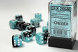 CHX 26646 Gemini 16mm D6 Dice Block Black-Shell/White - Gap Games