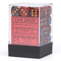 CHX 26829 Gemini 12mm d6 Blue-Red/Gold Block (36) - Gap Games