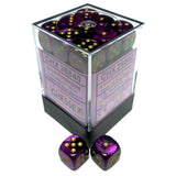 CHX 26840 Gemini 12mm d6 Black-Purple/Gold Block (36) - Gap Games
