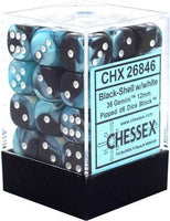 CHX 26846 Gemini 12mm D6 Dice Block Black-Shell/White - Gap Games