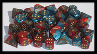 CHX 26862 Gemini 12mm d6 Red Teal/Gold Block (36) - Gap Games