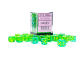CHX 26866 Gemini 12mm d6 Translucent Green-Teal/Yellow Block (36) - Gap Games