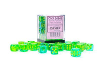 CHX 26866 Gemini 12mm d6 Translucent Green-Teal/Yellow Block (36) - Gap Games