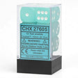 CHX 27605 Frosted 16mm D6 Dice Block Teal/White - Gap Games