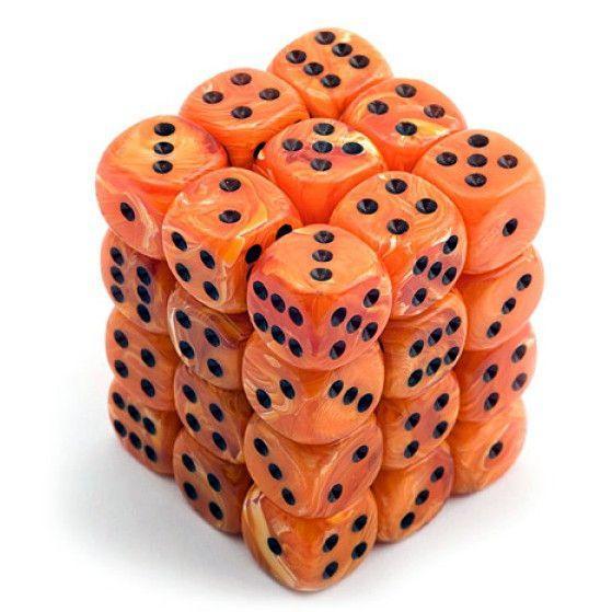CHX 27833 Vortex 12mm d6 Orange/Black Block (36) - Gap Games
