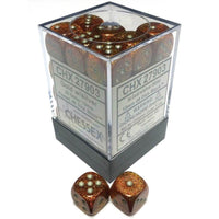CHX 27903 Glitter 12mm d6 Gold/Silver Block (36) - Gap Games