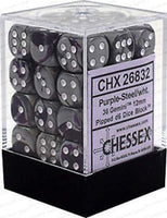 CHX Gemini 12mm D6 Dice Block Purple-Steel/White - Gap Games