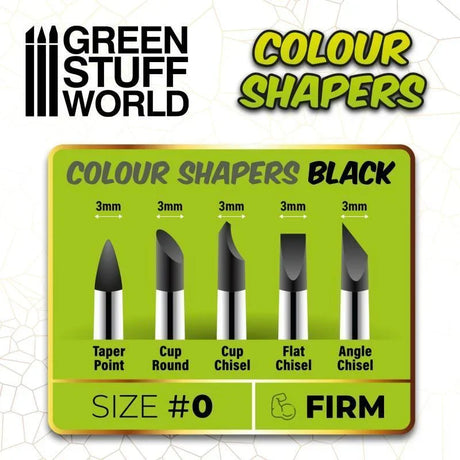 Colour Shapers Brushes SIZE 0 - BLACK FIRM - Gap Games