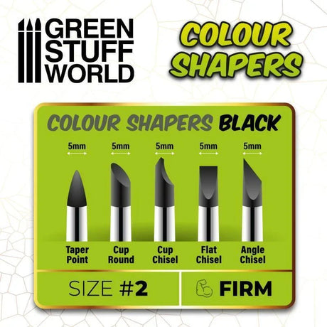 Colour Shapers Brushes SIZE 2 - BLACK FIRM - Gap Games