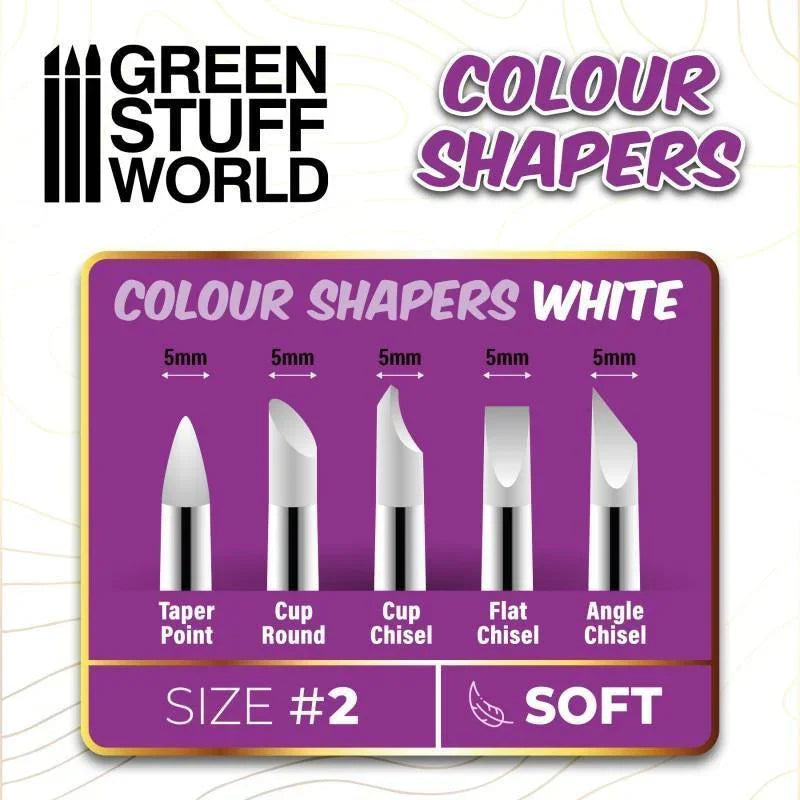 Colour Shapers Brushes SIZE 2 - WHITE SOFT - Gap Games
