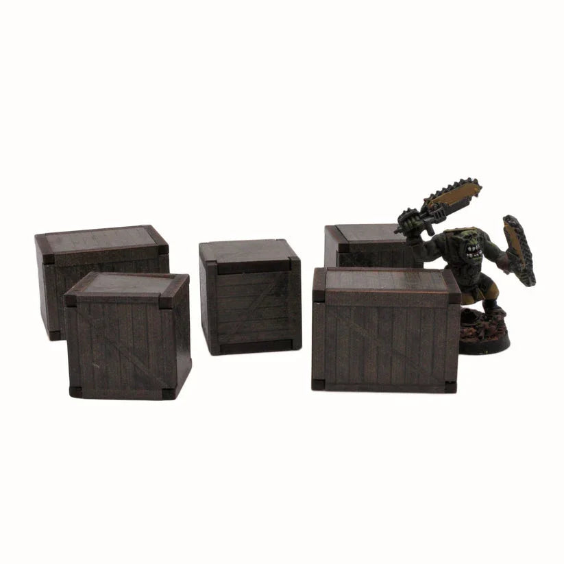 Battlefield Accessories: Crates Dark - 28mm (TTR)