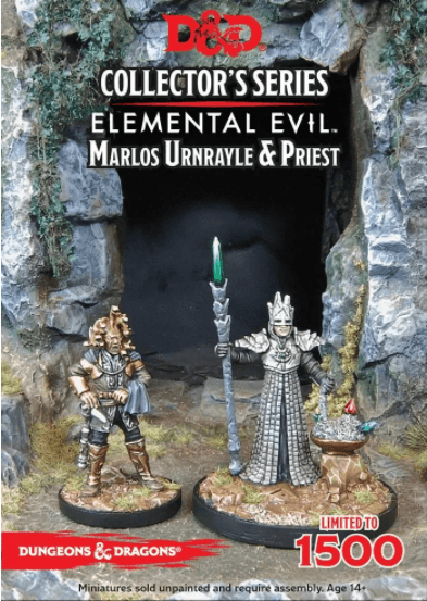D&D Collectors Series Miniatures Elemental Evil Marlos Urnrayle & Earth Priest (2 Figs) - Gap Games