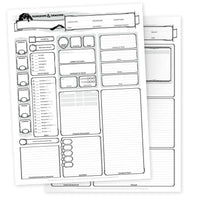 D&D Dungeons & Dragons Character Sheets - Gap Games