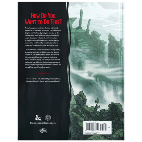 D&D Dungeons & Dragons Explorers Guide to Wildemount Hardcover - Gap Games