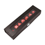 D&D Heavy Metal Set 7 RPG Red and White Deluxe Dice Set - Gap Games