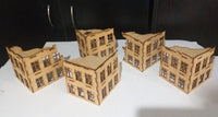 Dark Castle Terrain - Ruined City Buildings - 5 x 2 Storey w Rooftop - Gap Games