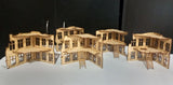 Dark Castle Terrain - Ruined City Buildings - 5 x 2 Storey w Rooftop - Gap Games