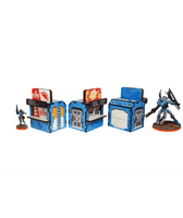 Micro Art Studio - District 5 Food Booths (3) PREPAINTED (blue) - Pre-Order