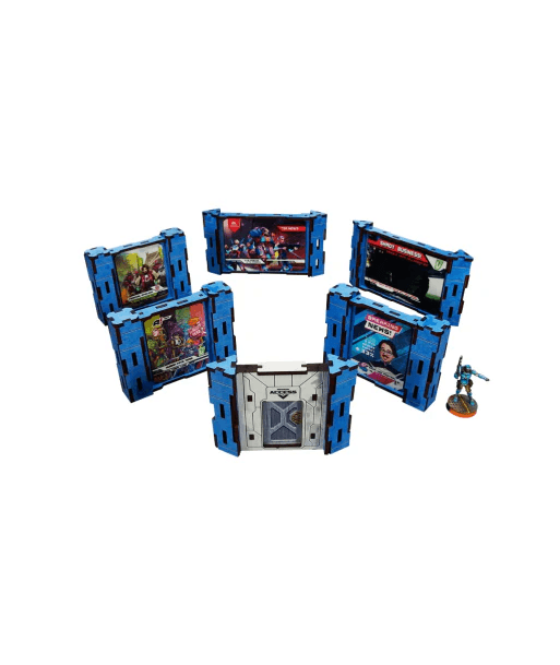Micro Art Studio - District 5 News Walls (6) PREPAINTED (blue) - Pre-Order