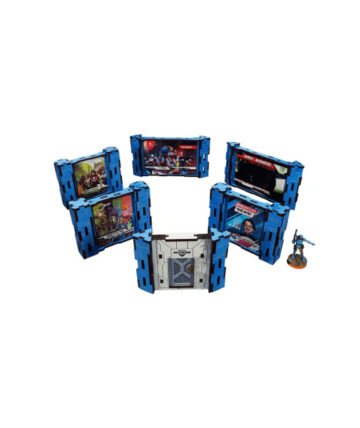 Micro Art Studio - District 5 News Walls (6) PREPAINTED (blue) - Pre-Order