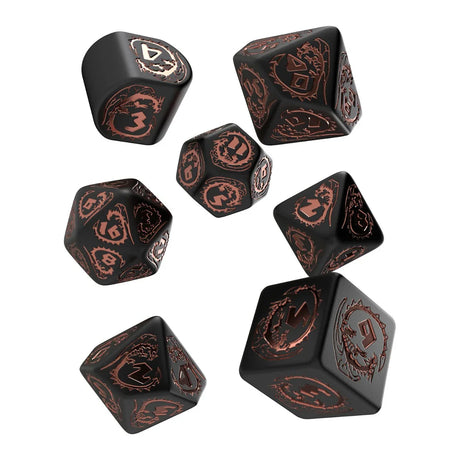 Q Workshop - Dragons Black & Copper Modern 7 Dice Set