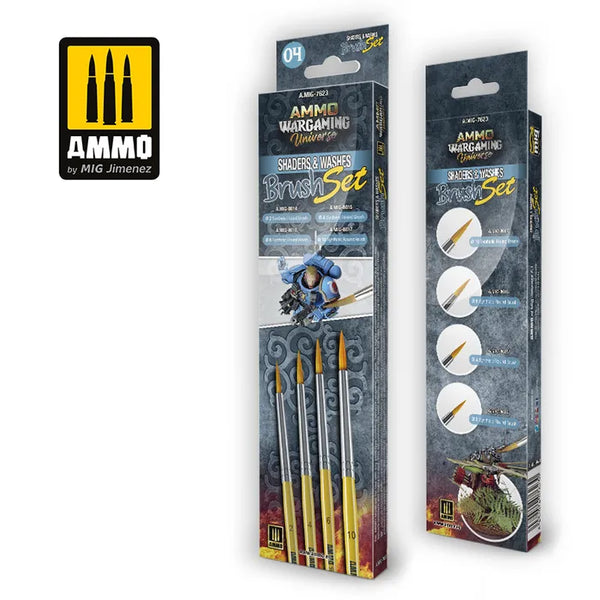 Ammo Wargaming Universe-Shaders & Washes-Brush Set