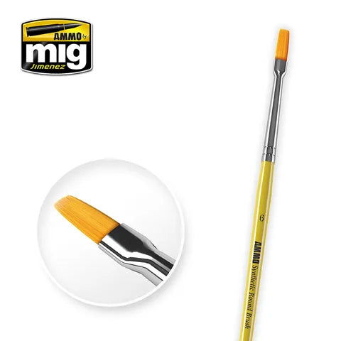 Ammo by MIG - Brushes - 6 Synthetic Flat Brush